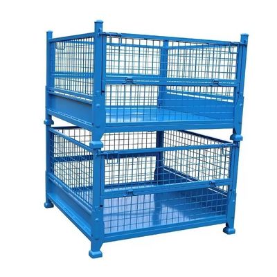 Foldable High Capacity Pallet Container Box with Powder Coating and Stackable Design