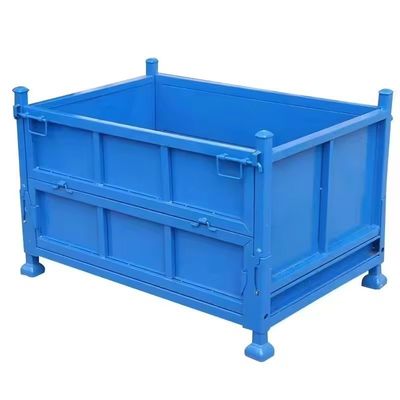Foldable High Capacity Pallet Container Box with Powder Coating and Stackable Design